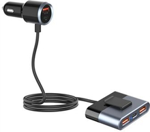 SC03 3 QC3.0 USB+2 Type-C PD-telefon Hurtigopladningsadapter Bagclipsdesign Udvidet biloplader