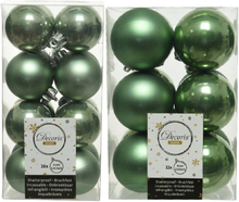 Kerstversiering kunststof kerstballen salie groen 4-6 cm pakket van 40x stuks