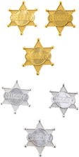 Sheriffstjärnor Guld/Silver - 6-pack