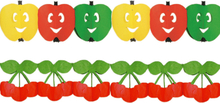 Gezond Fruit thema versiering thema slingers appel/kers 3 meter per stuk