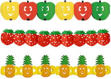 Gezond Fruit thema versiering thema slingers appel/aardbei/ananas 3 meter per stuk