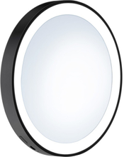 Smedbo Outline Lite makeup spejl med lys, Ø13 cm, mat sort