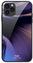 NXE overfyldt farverigt mønsterudskrivning 9H hærdet glas + blød TPU Hybrid telefoncover til iPhone