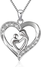 S925 Sterling Silver hjärta hänge halsband