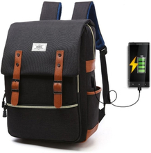 203 Outdoor Travel Shoulders Bag Computer Backpack with External USB Charging Port(Black)