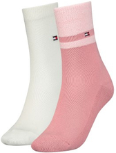 Tommy Hilfiger Strømper 2P Women Gifting Boucle Stripe Sock Hvid/Rosa Str 39/42 Dame
