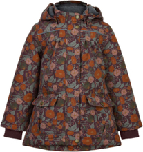 Polyester Girls Jacket - Aop Floral Outerwear Softshells Softshell Jackets Multi/mønstret Mikk-line*Betinget Tilbud