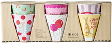 Rice - 6 Pcs Small Melamine Kids Cups - Pink Party Animal Prints
