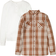Långärmad skjorta och farfarströja (2 delar)