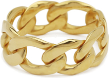 Links Curb Chain Ring Gold Ring Smykker Gull Syster P*Betinget Tilbud