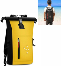 25L Waterproof Backpack Waterproof Bucket Bag With Reflective Strip(Yellow)