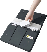 Bærbar 16” Laptop Nylon Sleeve (380 x 280 x 20mm) m. Ekstra opbevaring - Sort