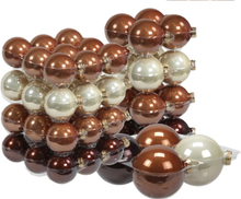 60x stuks glazen kerstballen natuurtinten (opal natural) 6, 8 en 10 cm mat/glans
