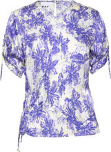 Joshua - Disrupted Flowers Tops T-shirts & Tops Short-sleeved Blue Day Birger Et Mikkelsen