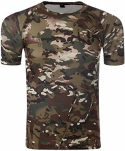 Summer Mens Tees Army Sports Tactical Camo Slim Fit Crew Neck Short Sleeved T-shirts