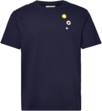 Ace Patches T-Shirt T-shirts Short-sleeved Marineblå Double A By Wood Wood*Betinget Tilbud