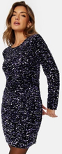 Pieces Kam LS New Dress Black Detail Purple, L