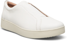 Rally Elastic Tumbled-Leather Slip-On Sneakers Sneakers White FitFlop