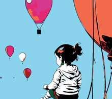Malen nach Zahlen - Mädchen mit Ballons - 1 - Artist's Edition - by zamart, mit Rahmen