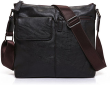 Men Fashion PU Leather Crossbody Bag Vintage Business Shoulder Bag