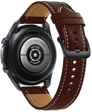 Til Samsung Galaxy Watch3 41 mm udskiftning ægte læderrem 20 mm Universal urrem med sort spænde