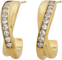 Andorra Creoles Duo L Gold Accessories Jewellery Earrings Hoops Gull Edblad*Betinget Tilbud