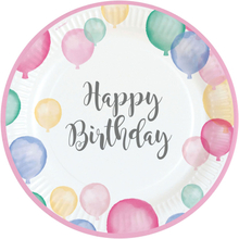Papperstallrikar Happy Birthday Pastell - 8-pack