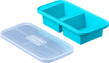 Souper Cubes - Matoppbevaring med lokk silikon 2-cup 2x500 ml blå