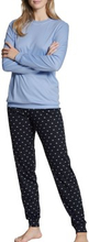 Calida Night Lovers Pyjama With Cuff Blå bomuld Small Dame