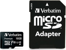 Verbatim - Flash-muistikortti (microSDHC-SD-sovitin sisältyy) - 16 GB - Luokka 10 - microSDHC - microSDHC
