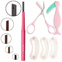 4 Pcs/Set Eyebrow Razor + Pencil + Scissors + Thrush Card Professional Eye Makeup Beauty Tool Kit