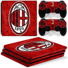 PS4 Pro skin til konsol og to controllere. AC Milan. Rød.