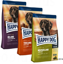 Happy Dog Supreme "Kulinarische Weltreise", 3 x 4 kg - Toscana, Africa, Irland