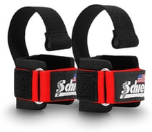 Power Lifting Straps with Dowel, red