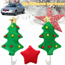 Cute Two Christmas Tree With Red Star Style Car Decor