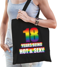 Hot en sexy 18 jaar verjaardag cadeau tas zwart voor volwassenen - Gay/ LHBT / cadeau tas