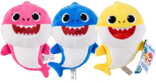 Baby Shark pluche knuffel set van 3x karakters mommy-daddy-baby 20 cm