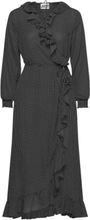 Niro Maxi Wrap Dress Knælang Kjole Black Just Female