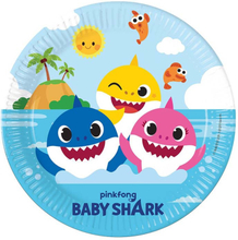 Papperstallrikar Baby Shark Ø23 cm, 8-pack