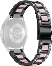 Stainless steel in rhinestone décor watch strap for Huawei and Honor watch - Black / Pink