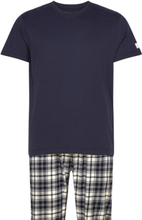 Flannel Pants And T-Shirt Gb Pyjamas Nattøj Blue GANT
