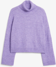 Knitted turtleneck sweater - Purple