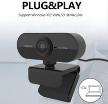1080P 2MP HD Webcam 30fps Camera Noise-reduction Microphone Web Cam HD Laptop Computer Camera USB Plug & Play for Laptop Desktop TV Box