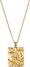 Ix Rustic Square Pendant Accessories Jewellery Necklaces Chain Necklaces Gold IX Studios