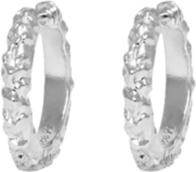 Ix Mini Crunchy Edge Earring Silver Accessories Jewellery Earrings Hoops Sølv IX Studios*Betinget Tilbud