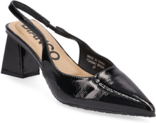 Biamaralyn Slingback Patent Shoes Heels Pumps Sling Backs Black Bianco