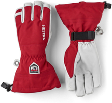 Army Leather Heli Ski - 5 Finger Accessories Gloves Finger Gloves Red Hestra