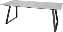 Trend Marmor spisebord - hvid marmor og sort metal (200x90)