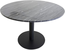 Trend Marmor spisebord - gråsort marmor og metal (Ø106)