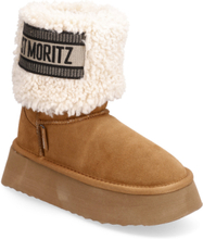 St. Moritz Bootie Shoes Boots Ankle Boots Ankle Boots Flat Heel Beige Steve Madden